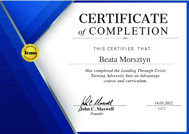 Maxwell Leadership szkolenia,warsztaty, grupy Master Mind mentoring, coaching Beata Morsztyn