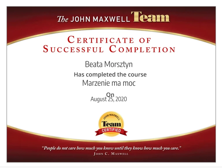 Maxwell Leadership szkolenia,warsztaty, grupy Master Mind mentoring, coaching Beata Morsztyn